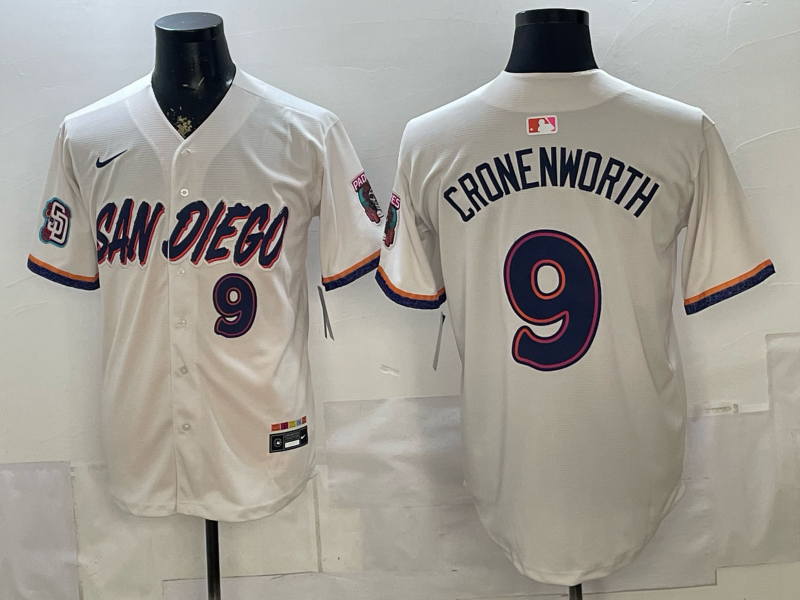 Men San Diego Padres #9 Cronenworth Nike white MLB Jersey 05220013